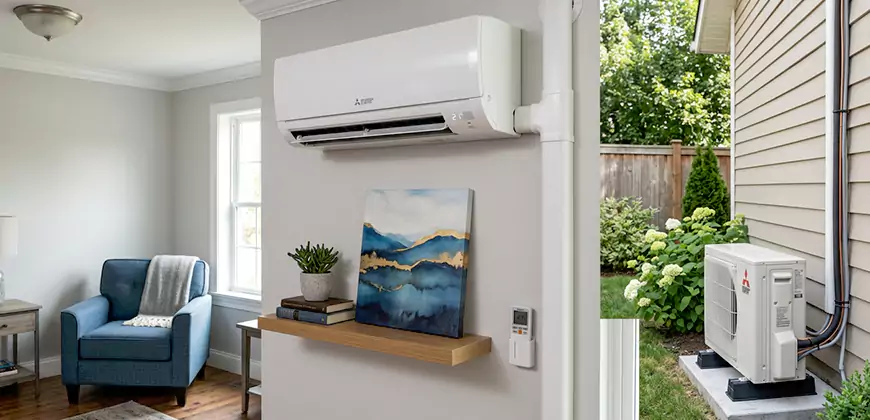 Wall Mounted Heat Pump Setup in Seaside